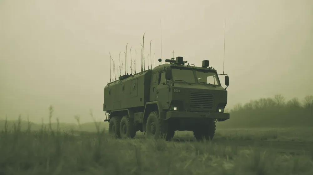 Ukraine codifies the MAC OWL 'Sova', an MRAP built to carry a 10-module jamming dome against FPV drones