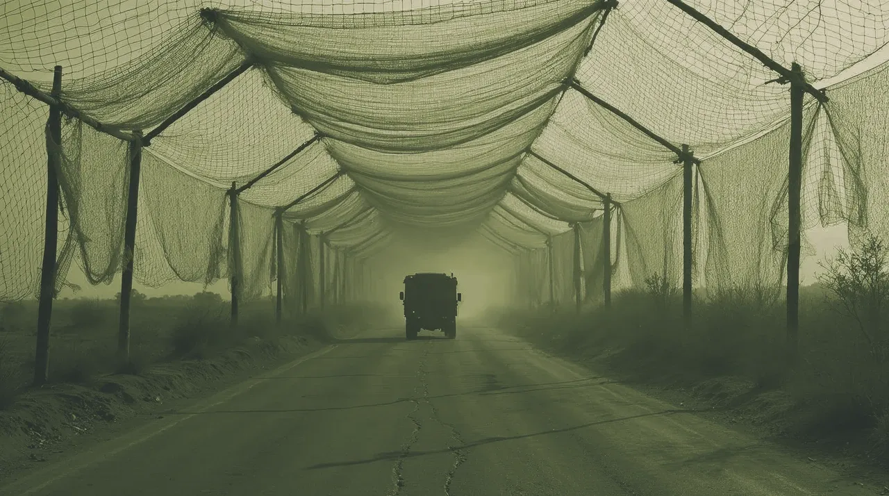 Ukraine has netted 822 km of frontline roads against Russian FPVs